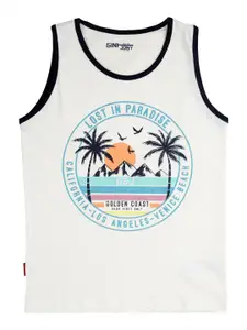 Gini and Jony Boys Tropical Printed Sleeveless Cotton T-shirt