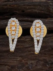 Kushal's Fashion Jewellery Embellished Bridal Rhodium-Plated Contemporary Studs
