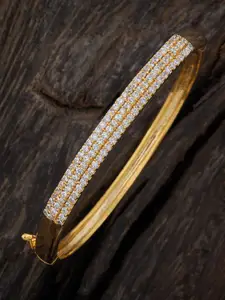 Kushal's Fashion Jewellery Kushal's Fashion Jewellery Cubic Zirconia Antique Gold-Plated Kada Bracelet