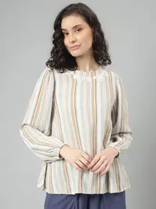 Beverly Hills Polo Club Striped Round Neck Top