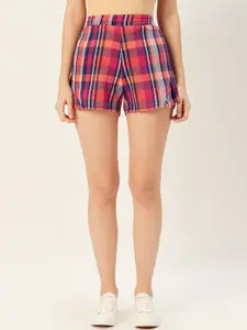 Sera Women High-Rise Checked Shorts
