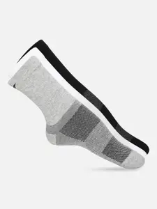 Reebok Men Pack Of 3 Patterned Cotton Calf-Length Socks