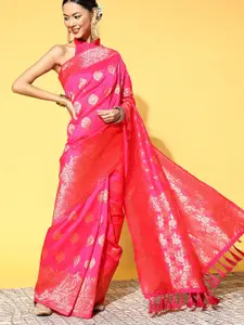 Saree mall Floral Silk Blend Banarasi Sarees