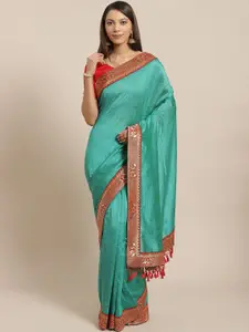Saree mall Embellished Bordered Silk Blend Sarees