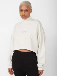 Reebok Women Varsity Coverup High-Neck Pure Cotton Sweatshirts