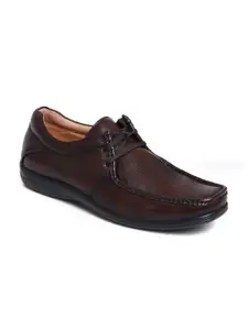 Zoom Shoes Men Textured Pure Leather Formal Derbys