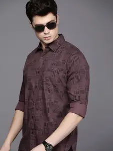 WROGN Men Pure Cotton Slim Fit Opaque Printed Casual Shirt