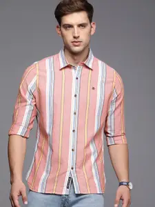 WROGN Slim Fit Striped Pure Cotton Casual Shirt