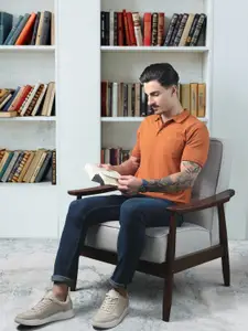 Indian Terrain Paisley Printed Stretch Polo T-shirt