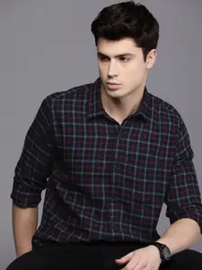 WROGN Men Slim Fit Grid Tattersall Checked Opaque Casual Shirt