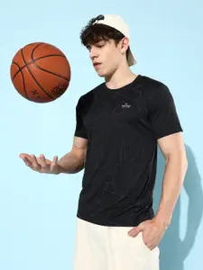 WROGN ACTIVE Men Dry Pro Geometric Printed Slim Fit Sports T-shirt