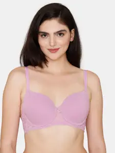 Zivame Floral Underwired Lightly Padded Seamless T-Shirt Bra