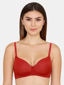 Zivame Lightly Padded Non-Wired All Day Comfort Half Coverage Seamless Bra
