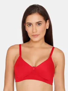 Zivame Non Padded Non-Wired Half Coverage Seamless Cotton Super Support T-shirt Bra
