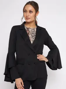 Antheaa Regular Fit Double-Breasted Bell Sleeves Blazer