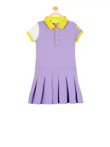 Cherry Crumble Girls Lavender Solid Fit & Flare Dress