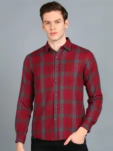 Urbano Fashion Slim Fit Tartan Checks Checked Cotton Casual Shirt