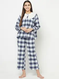 BLANC9 Checked Pure Cotton Night Suit