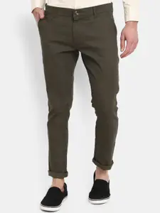 V-Mart Men Checked Mid-Rise Cotton Chinos