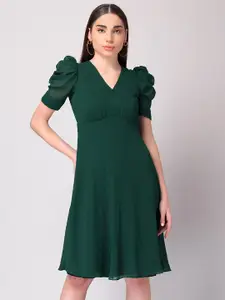 FabAlley Green Georgette Dress