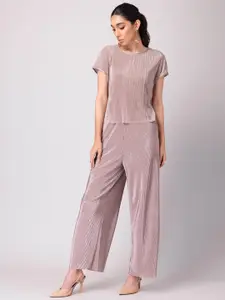 FabAlley Extended Sleeves Pleated Top And Trousers