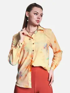 NEOFAA Women White Printed Casual Shirt