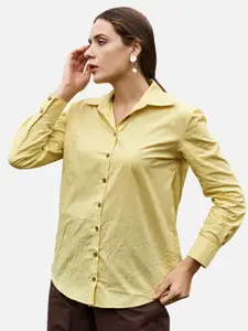 NEOFAA Women Yellow Casual Shirt
