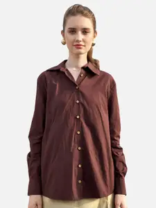 NEOFAA Women Brown Casual Shirt