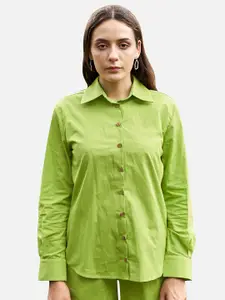 NEOFAA Women Green Casual Shirt