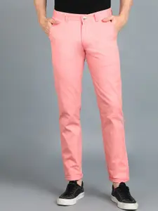 Urbano Fashion Men Pink Slim Fit Easy Wash Trousers