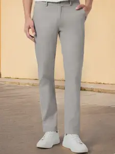 Urbano Fashion Men Grey Slim Fit Easy Wash Trousers