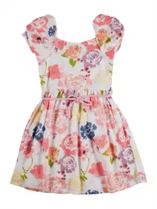 Gini and Jony Puff Sleeves Floral Printed Dress