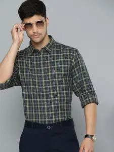 Indian Terrain Slim Fit Checked Pure Cotton Formal Shirt