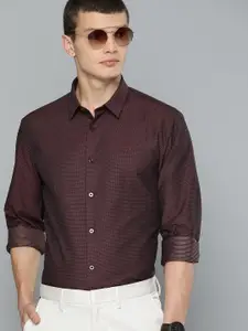 Indian Terrain Slim Fit Woven Design Pure Cotton Formal Shirt