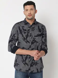 SPYKAR Men Pure Cotton Abstract Printed Slim Fit Casual Shirt