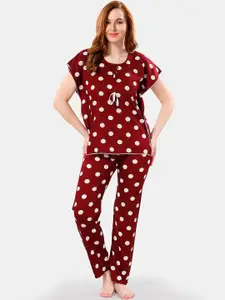 Be You Polka Dots Printed Night Suit
