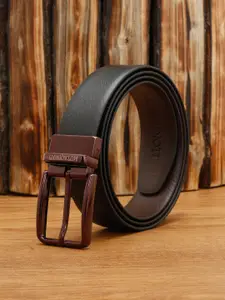 MUTAQINOTI Men Reversible Textured Leather Formal Belt