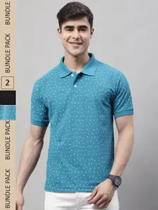 Obaan Pack Of 2 Printed Polo Collar T-shirt