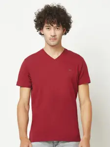 Crimsoune Club V-Neck Short Sleeves Cotton T-shirt
