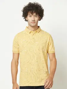 Crimsoune Club Abstract Polo Collar Casual T-shirt