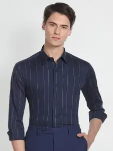 Arrow New York Slim Fit Vertical Stripes Twill Striped Formal Shirt