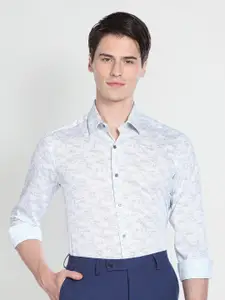 Arrow New York Abstract Printed Slim Fit Twill Cotton Formal Shirt