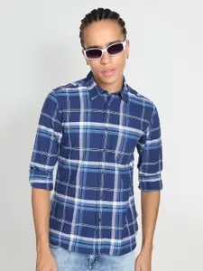 Flying Machine Tartan Check Oxford Cotton Slim Fit Casual Shirt