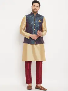 VASTRAMAY Straight Kurta with Pyjamas & Nehru Jacket