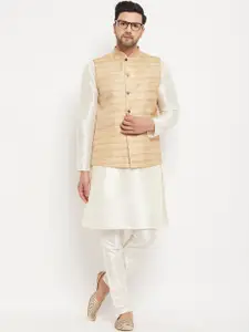 VASTRAMAY Straight Kurta with Pyjamas & Nehru Jacket