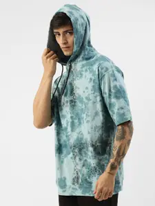 Maniac Tie And Dyed Hooded Boxy Pure Cotton T-shirt