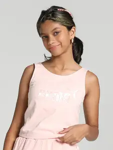 Puma Girls Brand Logo Print Cotton Bralette Crop Top