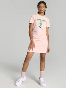 Puma Girls Printed Regular Fit T-shirt Dress