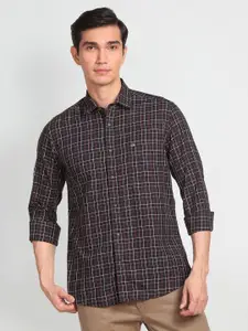 Arrow Sport Men Manhattan Slim Fit Grid Tattersall Checks Opaque Pure Cotton Casual Shirt