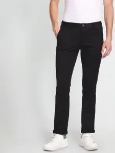 Arrow Sport Men Solid Slim Fit Low-Rise Plain Woven Flat-Front Regular Trousers